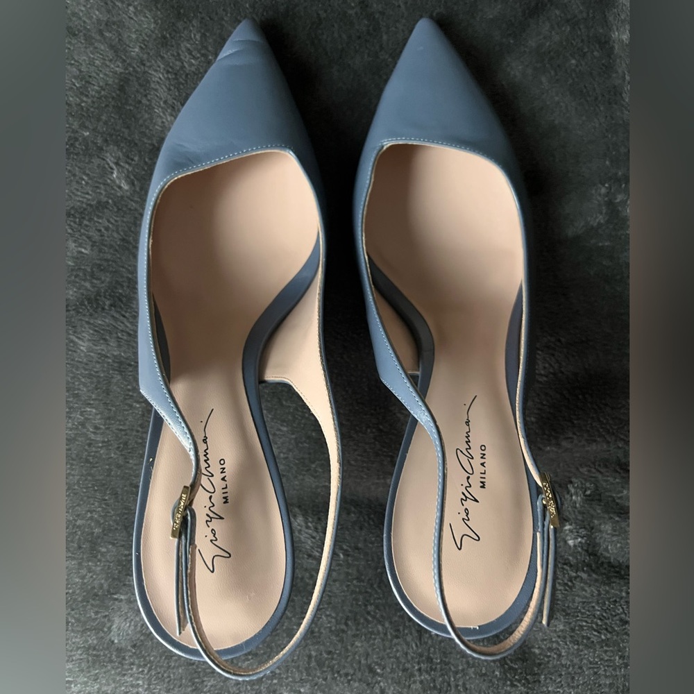 Giorgio Armani blue slingback heels